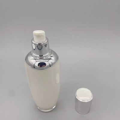 Botella de acrílico plástica del picosegundo de la loción de la tinta de la piel del cilindro oval cosmético de la bomba