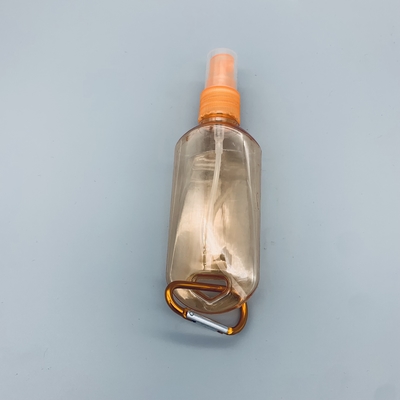 Viaje vacío plástico del espray del ANIMAL DOMÉSTICO de la botella del desinfectante de la mano 60ml con mosquetón